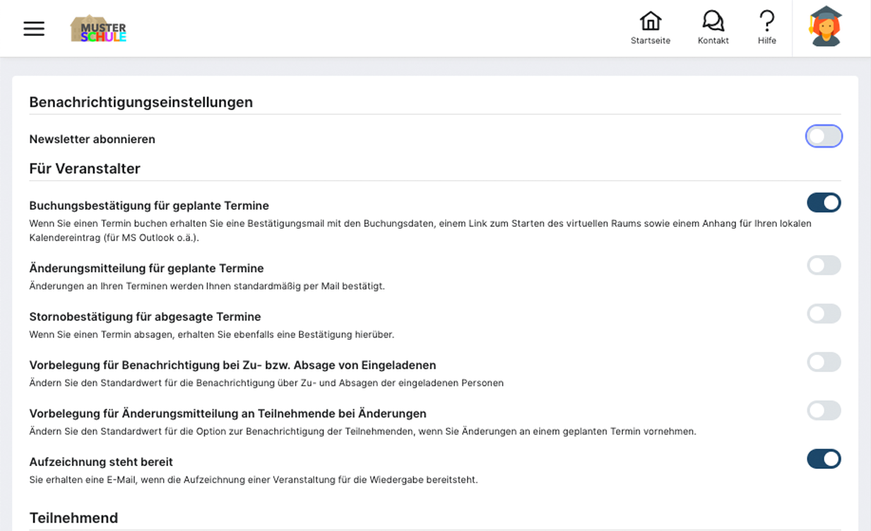 EducateOnline Benachrichtigungen