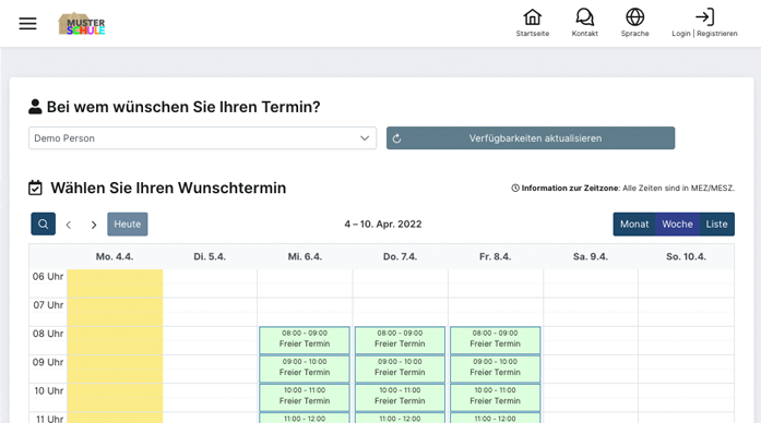 Terminauswahl